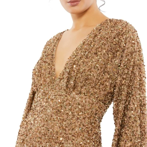 MacDuggal bronze Sequin gown Size 8 and 6 available new with tags - Picture 2 of 14